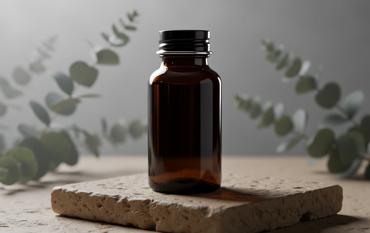 Clinical pharmaceutical glass on natural stone